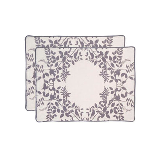 DwellStudio Placemats Hedgerow Pewter Set of 4