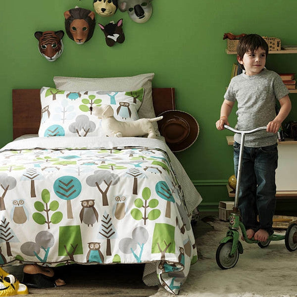 DwellStudio Full Queen Duvet Set OWLS Sky