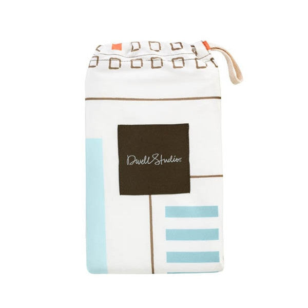 DwellStudio Fitted Crib Sheet SKYLINE Lt. Blue