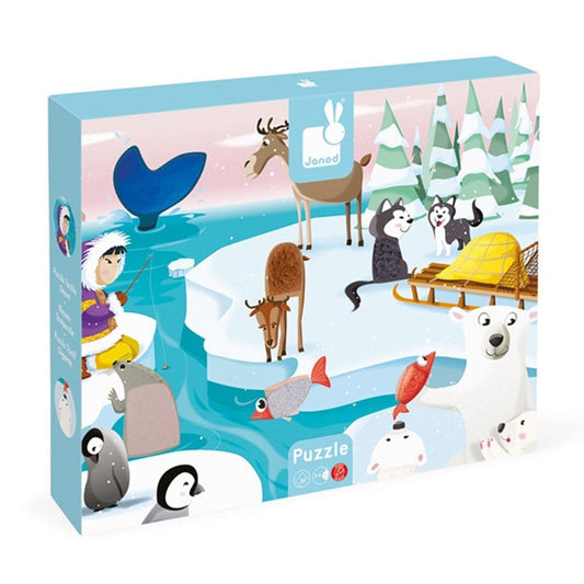 Janod - Tactile Puzzle 'Life on Ice' - 20pcs