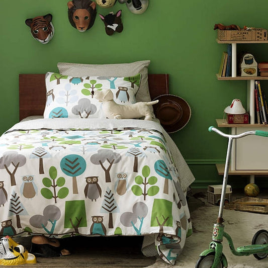 DwellStudio Duvet Set – OWLS sky