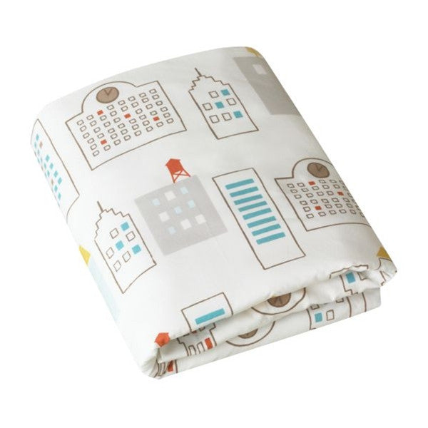 DwellStudio Fitted Crib Sheet – SKYLINE Lt. Blue