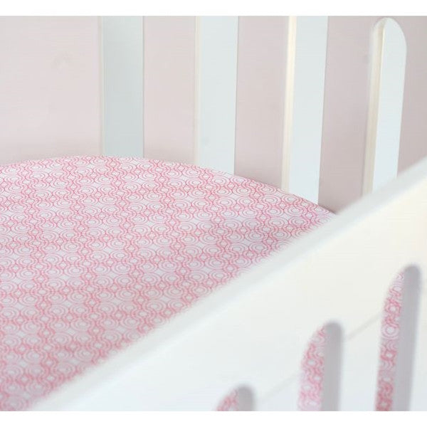 Bloom Lollipop Fitted Sheet Bedding Rosy Pink alma mini