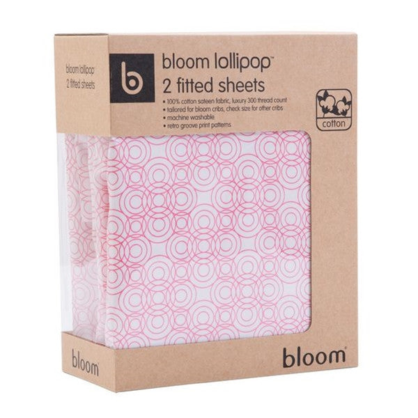 Bloom Lollipop Fitted Sheet Bedding Rosy Pink alma mini