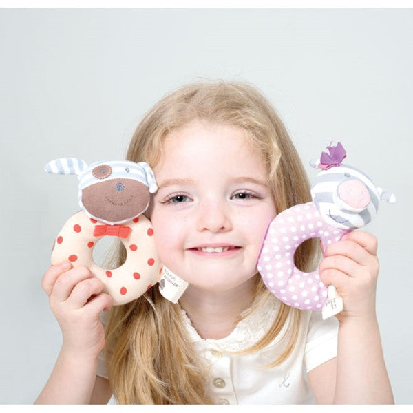 Apple Park Patterned Bunny Rattle