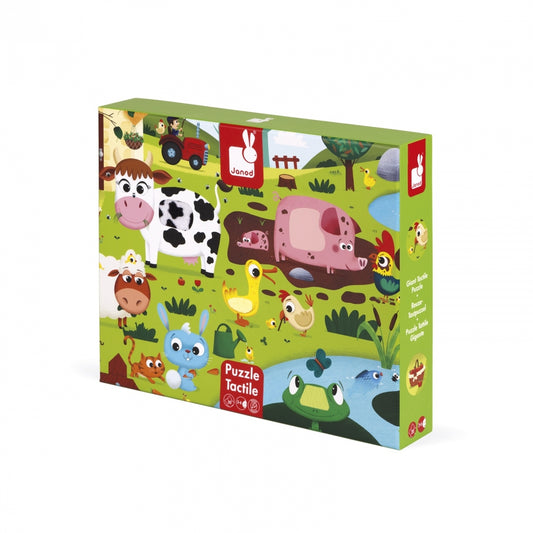 Janod Tactile Puzzle 'Farm Animals' 20pcs