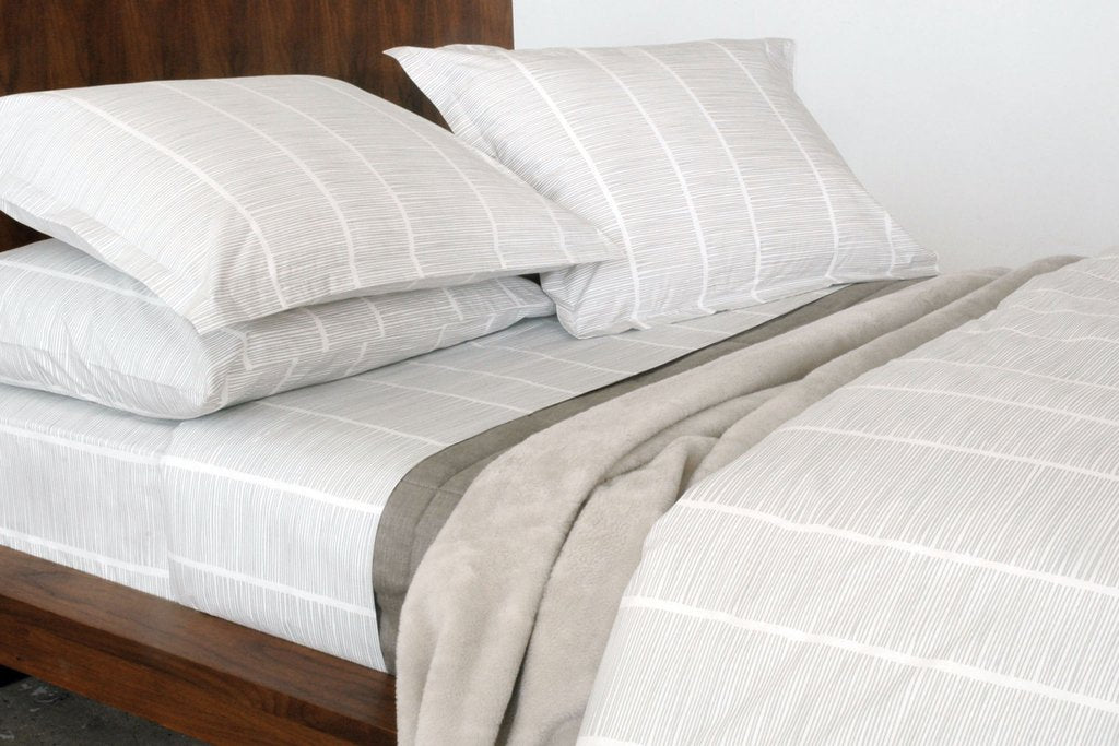 Area Bedding PINS Grey Fitted Sheet Full